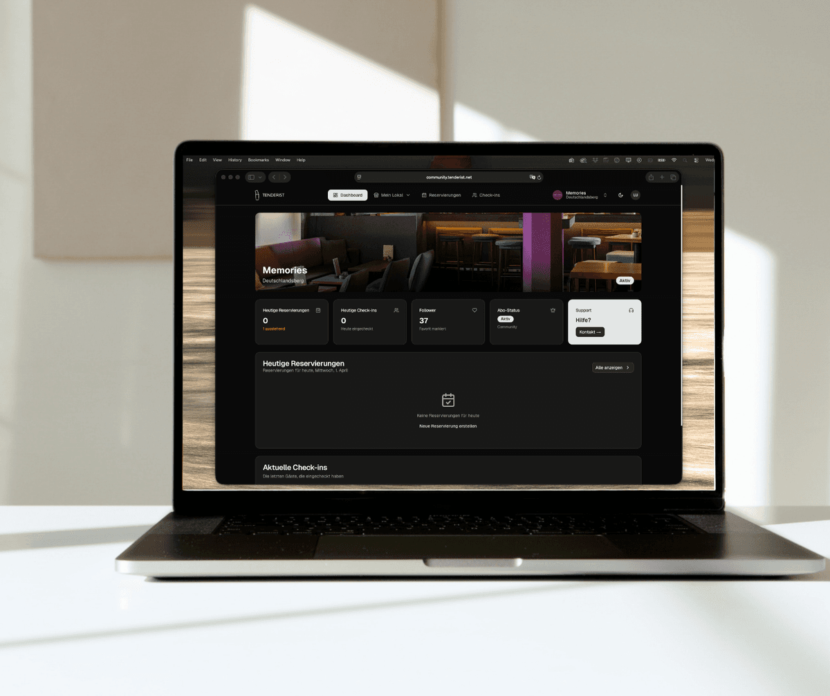 Tenderist auf einem MacBook