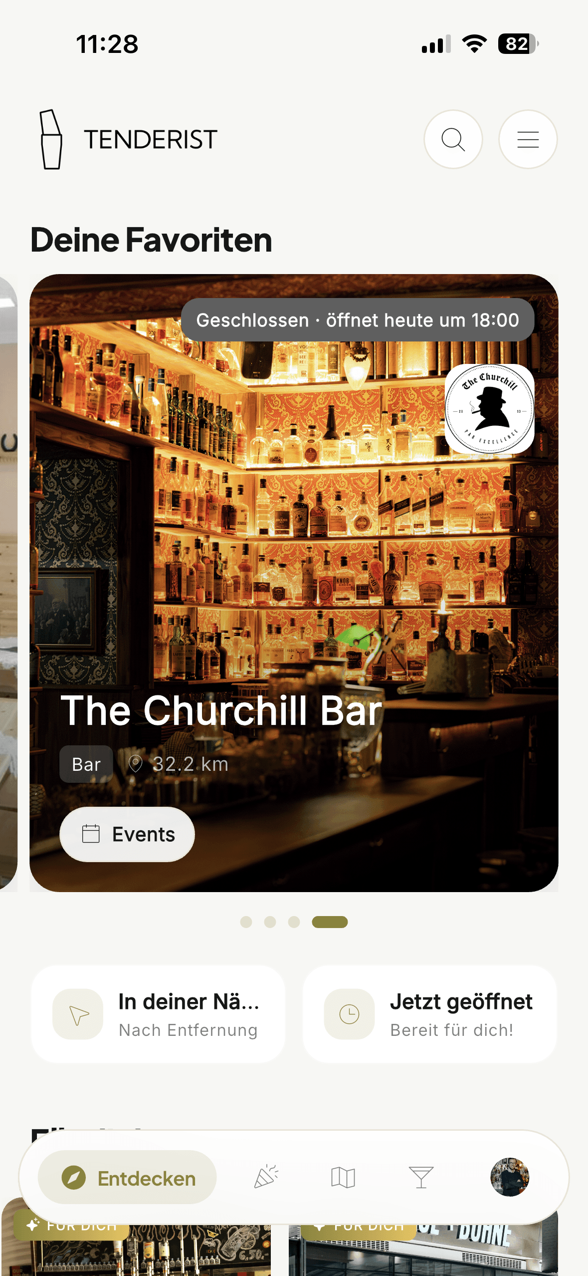 Favoriten in der Tenderist App